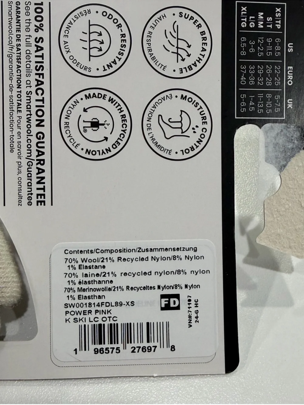 SmartWool Kids Small Light Cushion Ski Socks Over the Calf Pink Mountain NWT